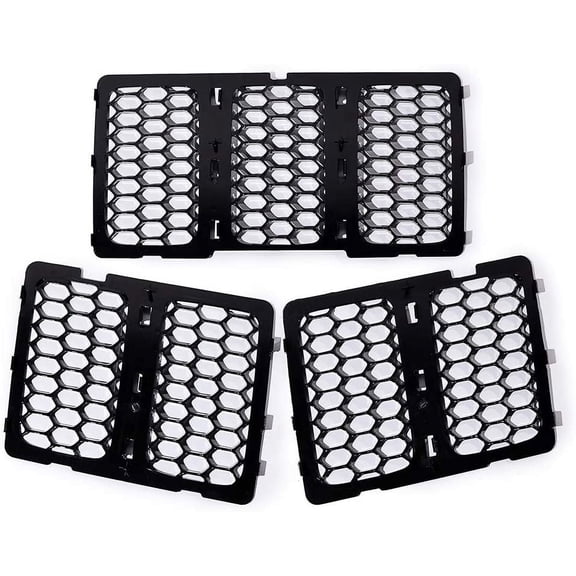 Astra Depot 3X Matte Black Front Upper Honeycomb Mesh Grille Insert Fit 2014-2016 Jeep Grand Cherokee