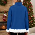 thumbnail image 4 of Chandails d'Hiver Grande Taille pour Femmes Mode Décontractée Imprimé Col Roulé Manches Longues Chandail en Molleton Drôle Chandails à Capuchon Bleu Foncé m, 4 of 5