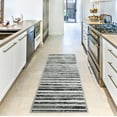 thumbnail image 3 of Everwash™ Treasure Striped Modern Machine Washable Runner Area Rug, Light Grey/Charcoal Grey, 2'2"x7'2", 3 of 7