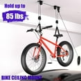 thumbnail image 2 of CozyNestFinds Bike Hoist, Heavy Duty Bike Pulley System for Garage Ceiling Bicycle Hanger, Bike Lift Overhead Storage Holds Up to 85 lbs Capacity, Fit 10-16 Foot Ceilings, Black, 2 of 8
