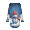 Christmas Tunic Tops for Women Xmas Snowflake Print TShirts Round Neck