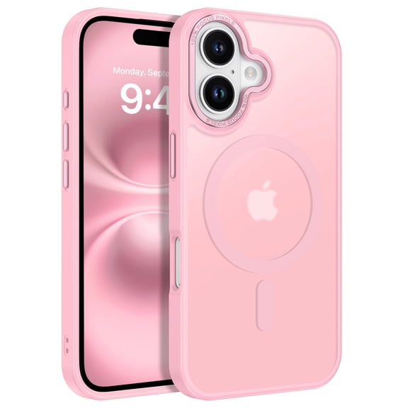 Case for iPhone 16 Compatible with Mag-Safe, Hard TPU Matte Magnetic Anti-Fingerprint Shockproof Protective Cover