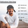 thumbnail image 5 of Audhol Durags for Men, Durag for & Women Soft Do Rags Cap Breathable Headwraps Sun Hat Biker Bonnet Headwear Bandanas for Men Black One Size, 5 of 6