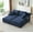 Blue, variant on Miniyam Light Grey Compressible Double Chaise Lounge with 2 Cupholders 2Pillows, Fluffy Modern Sleeper Loveseat for Indoor Living Room Bedroom Reading