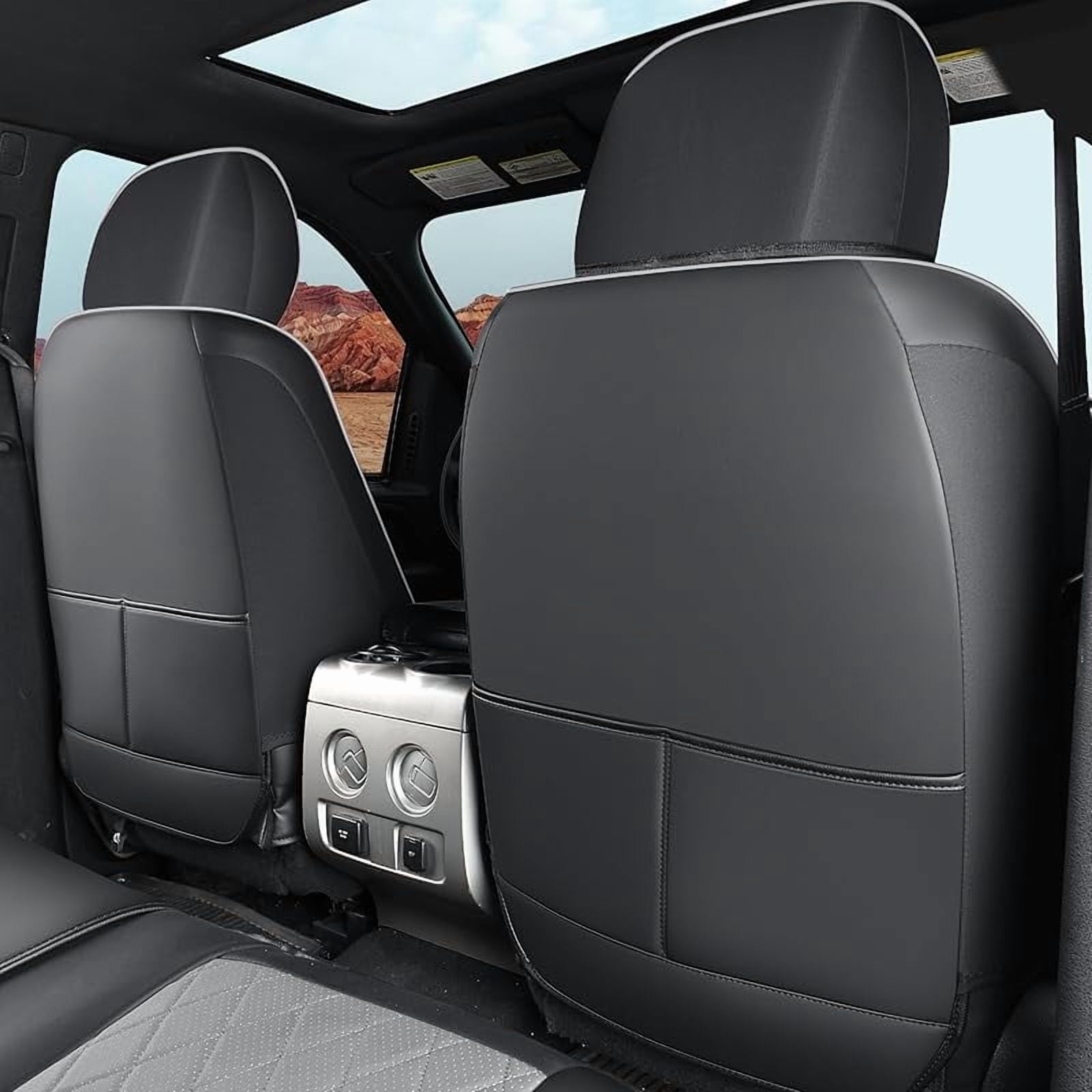 Seat Covers for 2009-2025 Ford F150 SuperCrew & 2017-2025 F250/F350/F450 Super Duty Crew Cab Pickup XL XLT Lariat King Ranch | Custom-Fit Front Seat Covers(Beige)