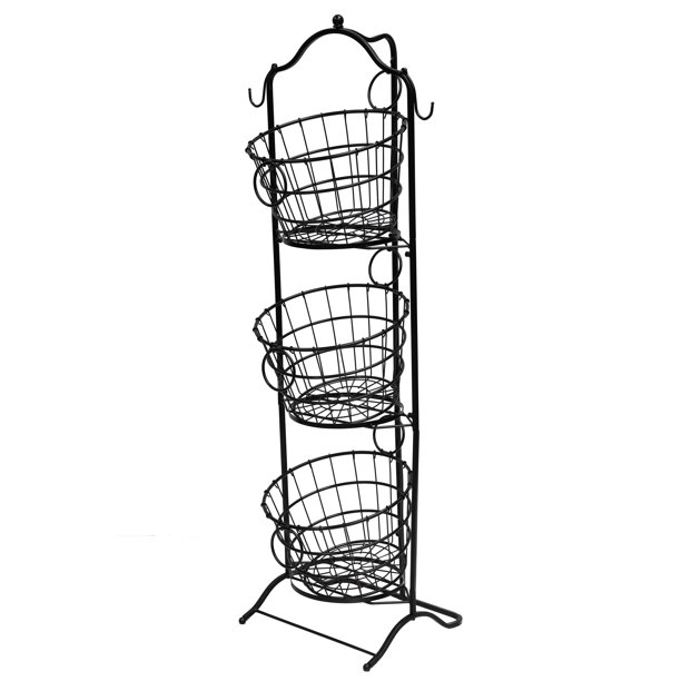 3Tier Wire Basket with Removable Tilted Baskets