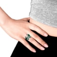 thumbnail image 3 of Captivating Butterfly Motif Green Malachite Statement Sterling Silver Ring-7, 3 of 5