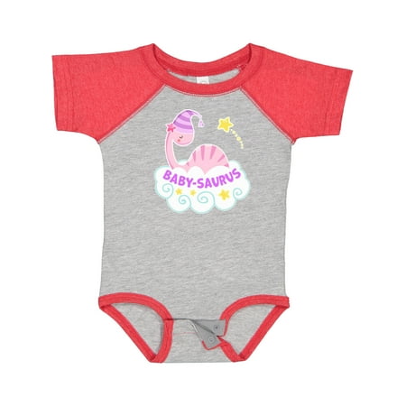 

Inktastic Baby-Saurus Cute Pink Dinosaur on a Cloud Gift Baby Boy or Baby Girl Bodysuit