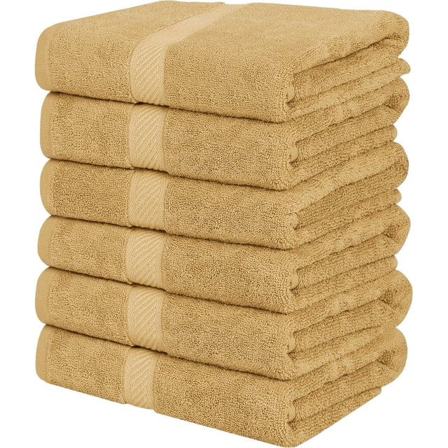 Juego de toallas de baño Utopia Towels, paquete de 6, 100% algodón hilado en anillos