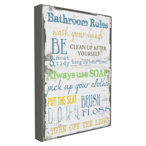 Stupell Industries Stupell Home Decor Rules ' Typography Bathroom Wall Art, 30 x 40, Design by Artist Taylor Greene
