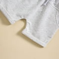 thumbnail image 4 of AJTQTH Summer 2PC Set for Baby Girls Boys Unisex Solid Color Tees Crewneck Short-Sleeved Tops Tshirts+Drawstring Cotton Shorts with Pockets for Home Outdoor School Gray 0 Months, 4 of 9