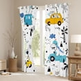 thumbnail image 3 of jejeloiu Funny Dinosaur Blackout Curtains Set of 2 (52x84 Each),Graffiti Cartoon Dino Window Curtains,Hawaii Coconut Tree Curtains and Drapes For Boy,Super Cozy Room Decor, 3 of 6