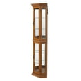 thumbnail image 2 of MDQMD Corner Cabinet with Vintage Handle for Living Room,Glass Door Wood Corner Cabinet,Curio Display Cabinet with Adjustable Shelves,Oak, 2 of 9
