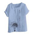 thumbnail image 4 of Lydiaunistar Summer Tops for Women Lightweight Polyester Casual Blouse, Button-Up Short Sleeve T-Shirt Perfect for Spring, Summer, and Fall Sizes SS-5XL, 4 of 4