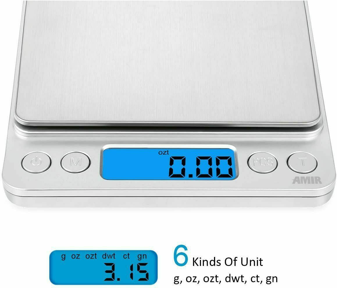 3000g x 0.1g Digital Scale Stainless Steel Jewelry Gram Gold Coin Pocket Size 
