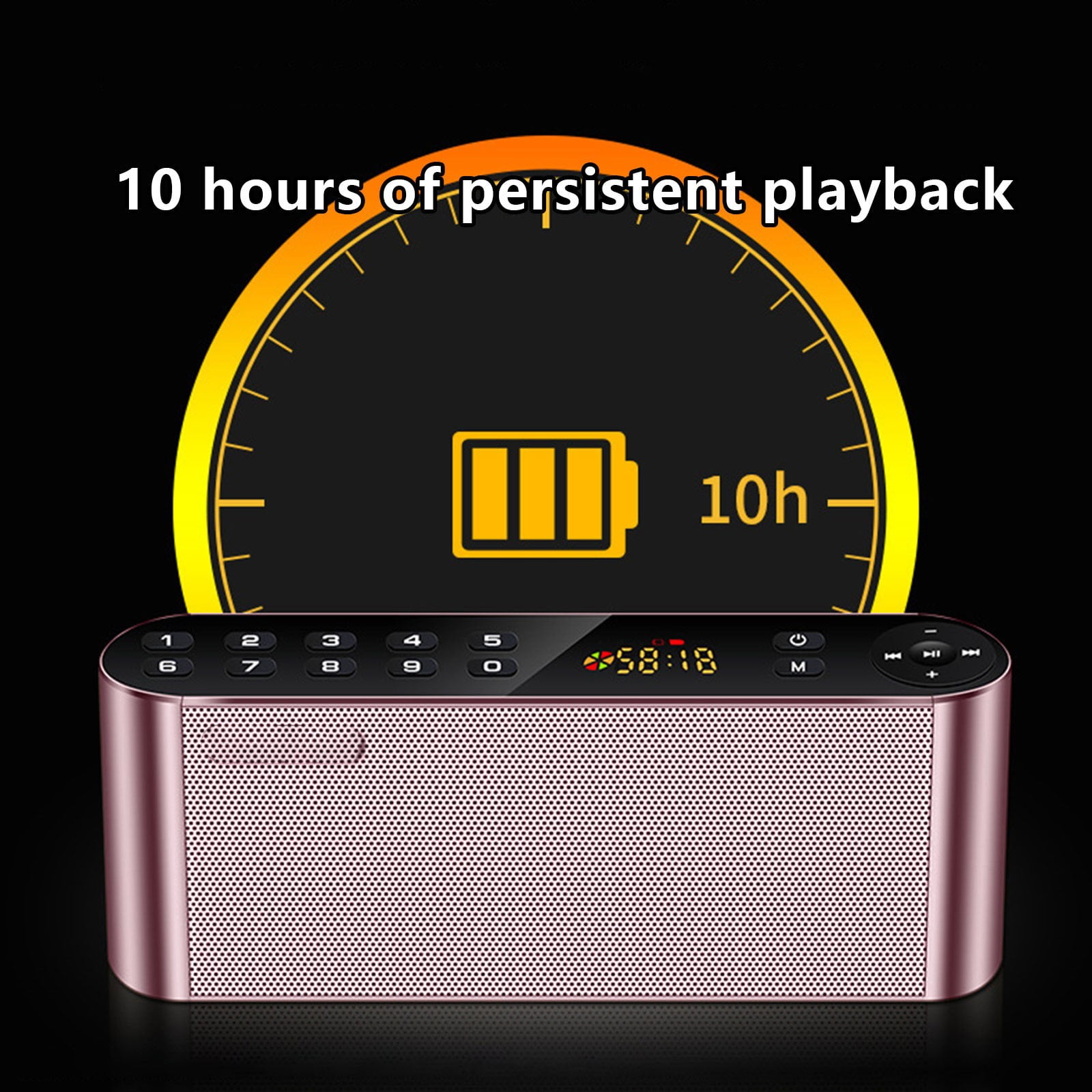 Bluetooth/FM Radio/MP3 Player Portable Wireless Speaker, Bluetooth Audio Speaker, Portable Subwoofer with HiFi Sound, USB Support, Wireless Radio for Home Outside