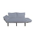 thumbnail image 2 of Navy Futon Couch, Nautical in Horizontal Style Marine Sea Life Ocean Pacific Art Print, Daybed with Metal Frame Upholstered Sofa for Living Dorm, Loveseat, Violet Blue and White, by Ambesonne, 2 of 4