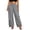 Gray, variant on Womens Ruched Pants Lounge Wide Leg Baggy Trousers Trendy Drawstring Elastic Waist Palazzo Pants for Beach Vacation