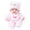 Pink, variant on 10 Inch Vinyl Doll, Soft Plastic Poseable Figure with Bear Costume, Pretend Play Toy for Role Play and Home Display, Pink