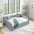 thumbnail image 4 of LifeSky Queen Size Daybed with Two Drawers Trundle for Guest Room, Sleeps 2 in 10 Minutes - Weekend Guest Visiting - 2 Storage Drawers, 4 of 12