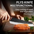 thumbnail image 2 of Plys 8.6 Inch Japanese Kiritsuke Chef Knife,German Stainless Steel Kitchen Knife for Daily Cutting Meat,Fruits and Vegetables, 2 of 6