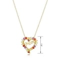 thumbnail image 2 of 18K Yellow Gold Plated 925 Sterling Silver Multi Genuien Gemstone "Mom" Heart Pendant Neckalce Mother's Day Gift For Her, 18", 2 of 5