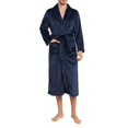 thumbnail image 2 of Men Winter Nightgown - Thick Flannel Warm Tight Waist with Lace Up Belt Solid Color Lapel Pockets Great Water Absorption Mid Length Homewear, 2 of 7
