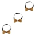 thumbnail image 1 of Ruiboury Fashionable Mens Rhinestone Bow Tie for Wedding Accessories Gold 3PCS, 1 of 1