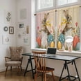 thumbnail image 5 of Easter Bunny Eggs Tier Curtains 54 Inch Length, Spring Tulip Flowers Leaves Country Plants Cafe Short Curtains for Bathroom Sink, Small Kitchen Curtain Light Filtering Drapes 2 Panels 27.5"Wx54"L, 5 of 8