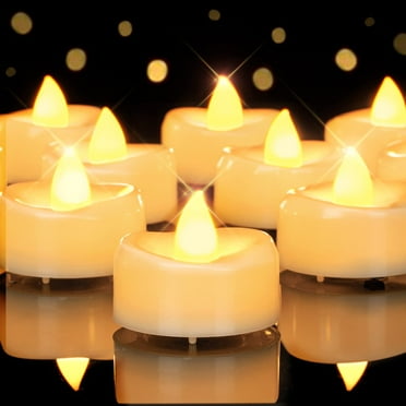 Merrynights Flameless Candles, 50-Pack LED Tea Lights Candles, Battery Operated Candles Flickering, Last 150  Hrs Fake Tealight Candles,Votive Candles for Halloween Christmas Weddings