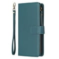 thumbnail image 2 of Zipper Wallet Case for Google Pixel 7 Wrist Hand Strap Case, Premium PU Leather Flip Folio Cover with Card Slots Kickstand Magnetic Clasp Case for Google Pixel 7,Green, 2 of 6
