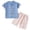 Blue, variant on Little Boys Summer Tang Suit Cotton Short Sleeve Mandarin Collar Shirt and Waist Shorts Toddler 2 Piece Outfits (18-24 M,Blue)