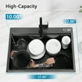 thumbnail image 4 of 27" X 22" Drop in Workstation,  Stainless Steel Kitchen Sink, Drop in Sink, Topmount Single Bowl Sinkwith All Sink Accessories, Gunmetal Black, 4 of 6