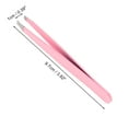 thumbnail image 2 of Unique Bargains 1 Pc Solid Color Flat Edge Eyebrow Tweezer for Bathroom Travel Hotel Pink Stainless Steel, 2 of 3