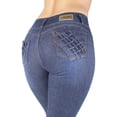 thumbnail image 2 of Fashion2Love Women's Juniors Butt Lift Push Up Mid Waist Ripped Distressed Skinny Jeans, 2 of 9