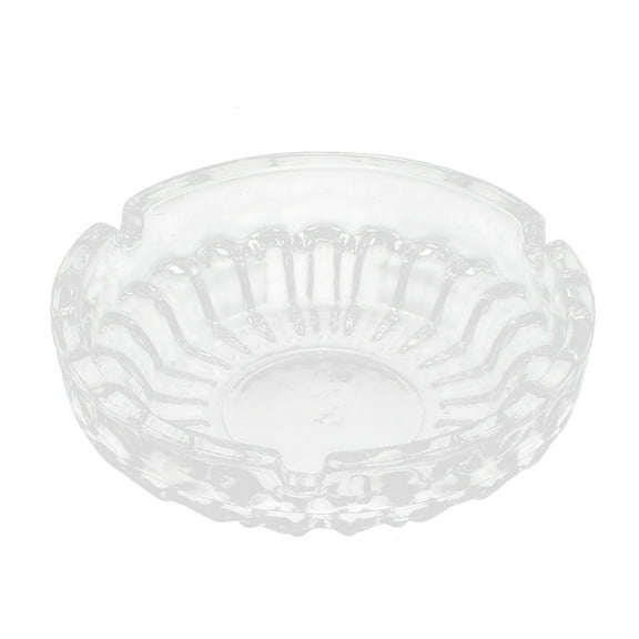 Unique Bargains Hotel Home Office Glass 13cm Dia Round  Ash Holder Ashtray Clear