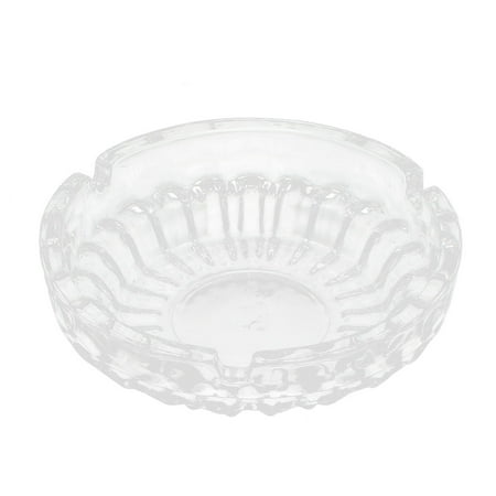 Ashtray Signed - Hotel Home Office Glass 13cm Dia Round Ash Holder Ashtray Clear