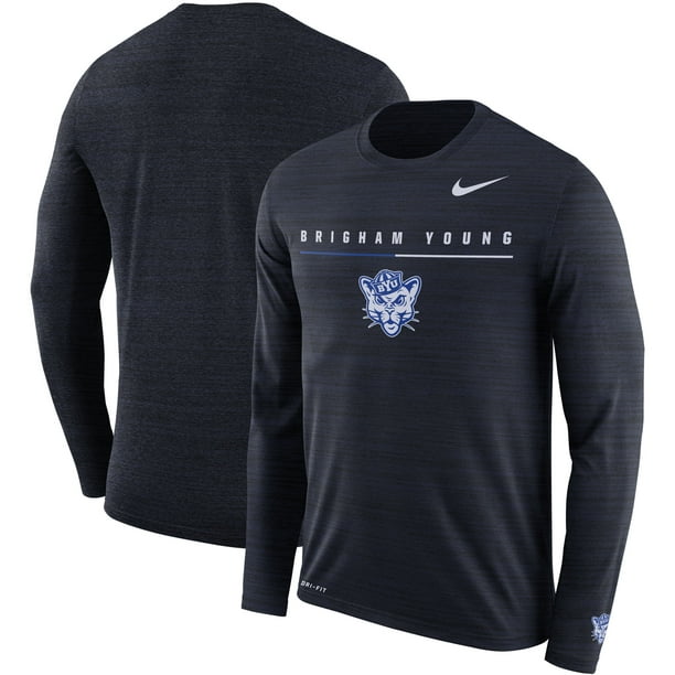 BYU Cougars Nike Legend Velocity Travel Performance Long Sleeve T-Shirt ...