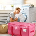 thumbnail image 3 of 6 Pack Extra Heavy Duty Large Moving Bags with Comfortable Handle & Strong Zipper for Clothes, Moving Boxes Dorm College Packing Supplies (Pink), 3 of 7
