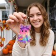 thumbnail image 6 of Bow Ghost Acrylic Hanging Charm 2D Flat Halloween Decor Pendant Multi Style For Backpack Christmas Tree Home Party Holiday Scene Ornament.C, 6 of 7
