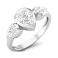 thumbnail image 2 of Mooneye 1.25 Ct Pear Moissanite 925 Sterling Silver Trio Stone Women Valentines Day Gift Ring, 2 of 3