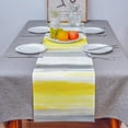 thumbnail image 4 of Table Runner Dresser Scarves 72 Inch Long, Abstract Minimalist Watercolor Art Linen Dining Table Runners Yellow and Grey Color Block Tabletop Scarf for Wedding Holiday Party Kitchen, 4 of 7