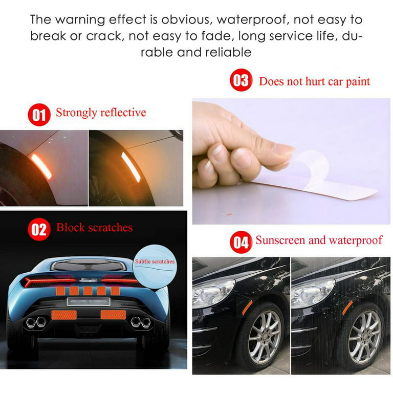 Universal Car Door Reflective Safety Warning Sticker Strips Decorative Car  Stickers