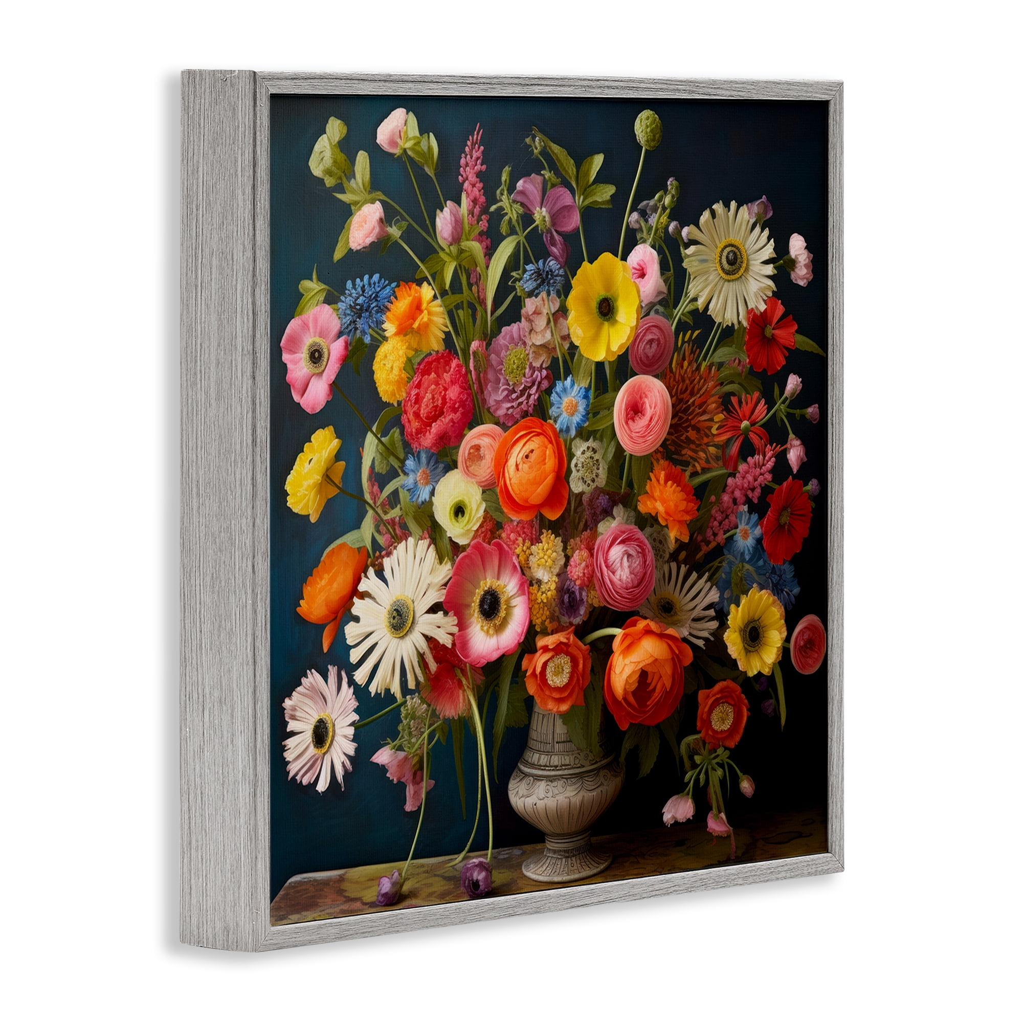 Stupell Industries Harmonious Garden Bouquet Gray Framed Giclee Art, design by Lazar Studio