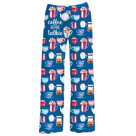 Collections Etc Comfy Coffee Before Talkie Drawstring Lounge Pants