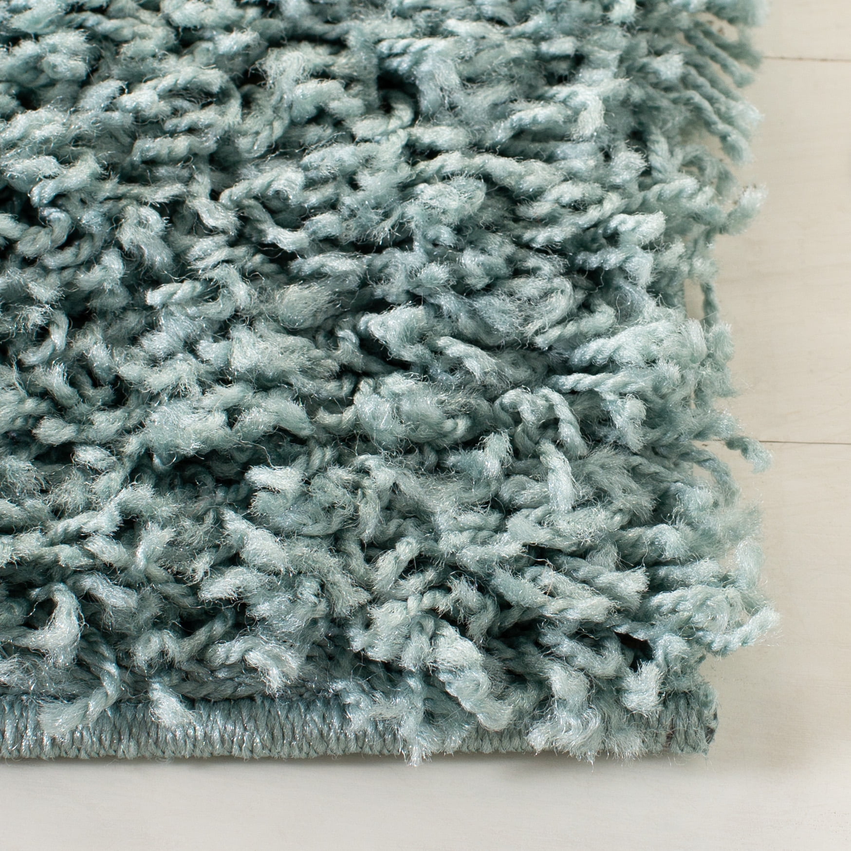 Safavieh Athens Talia Solid Shag Runner Rug, Seafoam, 2'3" x 8'