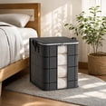 thumbnail image 3 of Large Storage Bags with Zipper, Heavy Duty Moving Bags, Storage Bins with Lids – Clothes Organizers and Storage Visible Window Fabric Organizer for Closet Bedding Bedroom Dormitory Moving Ues, 3 of 7