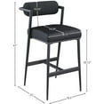 thumbnail image 3 of Meridian Furniture Stryker Black Boucle Fabric / Vegan Leather Stool (Set of 2), 3 of 8