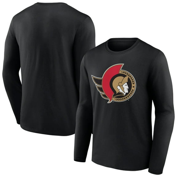 Men's Black Ottawa Senators Primary Logo Team Long Sleeve T-Shirt