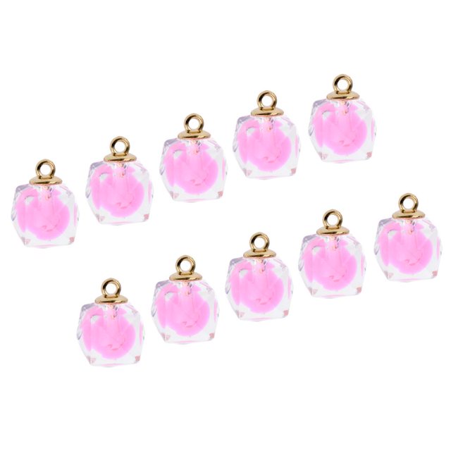 10 Uds., rojos / / púrpuras, abalorios colgantes de de cristal pulidos para adornos navideños DIY Rosado Salvador Colgante de cristal poligonal de la bola
